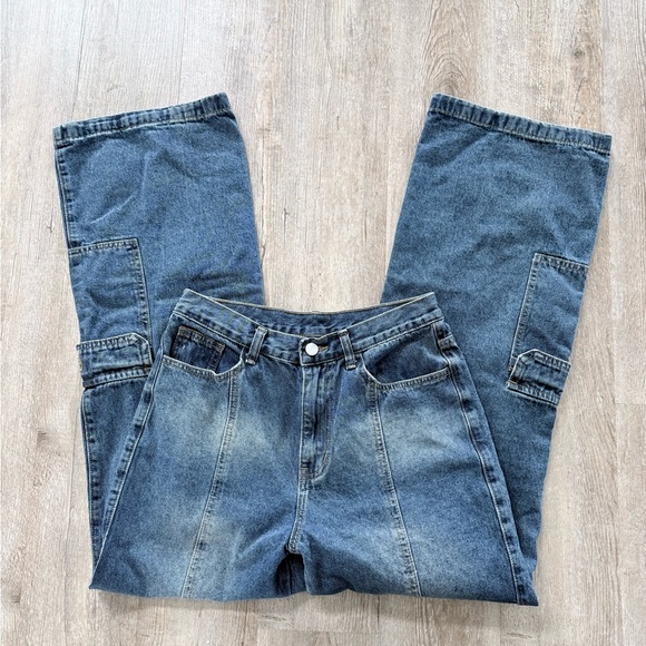 Cider High Rise Cargo Utility Jeans - Picture 5 of 7